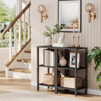 TUTOTAK Bookshelf, 6-Tier Tall Book Shelf, Narrow Bookcase for Small Space, DIY Stackable Bookshelf, for Living Room, Office, Study, Entryway, Industrial, Black BS01BK006