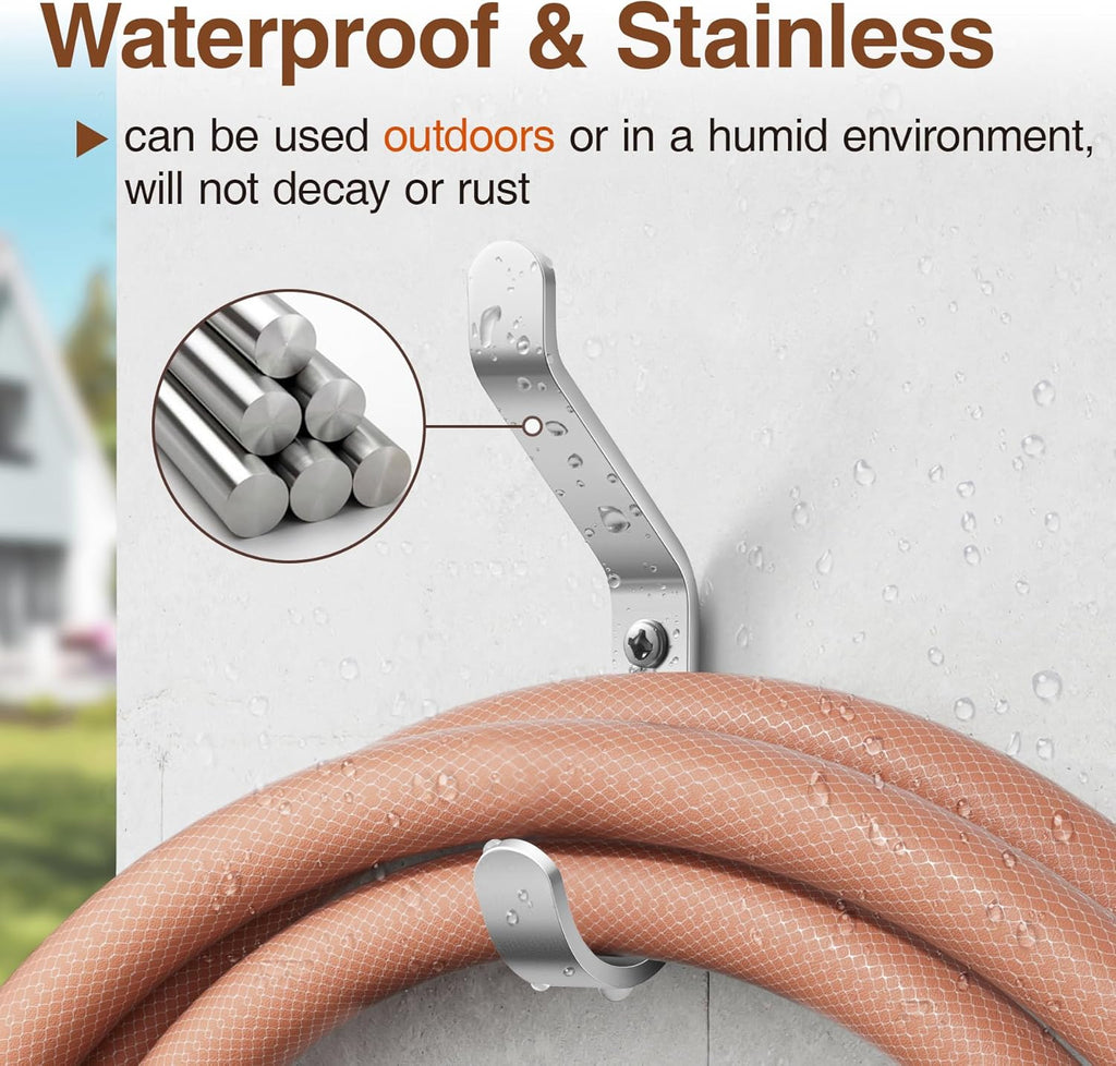 10-Pack Coat Hook for Hanging, 20LB (Max), Stainless Wall Hooks for Towel, Hat, Backpack, Key, Clothes, Wall Mounted Coat Hanger for Closet, Metal, Silver 3.75“