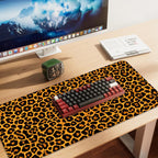 Leopard Print Mouse Pad – Large Extended Desk Mat 35.43 x 15.75 in – Bold Cheetah Animal Pattern, Non-Slip Rubber Base, Waterproof Surface, Fashionable Keyboard & Mouse Pad for Office, Home, or Gaming