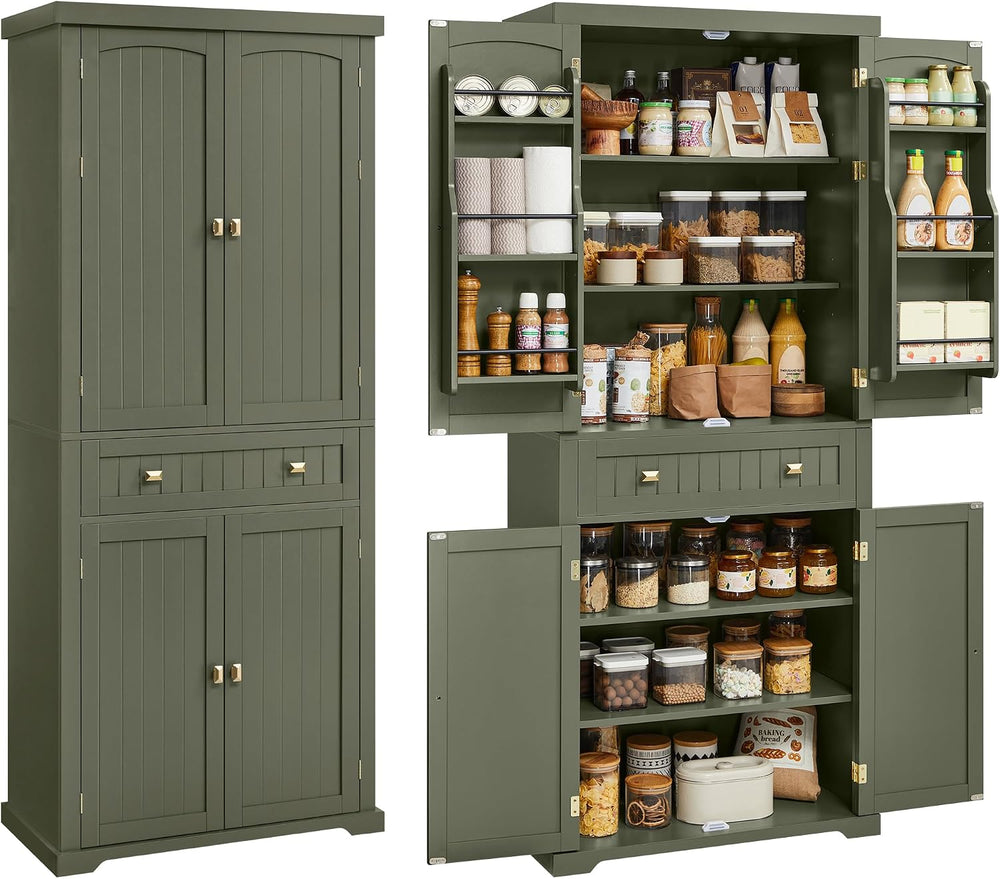VASAGLE Pantry Cabinet, 15.7 x 30 x 71.7 Inches, Freestanding Tall Cupboard S...