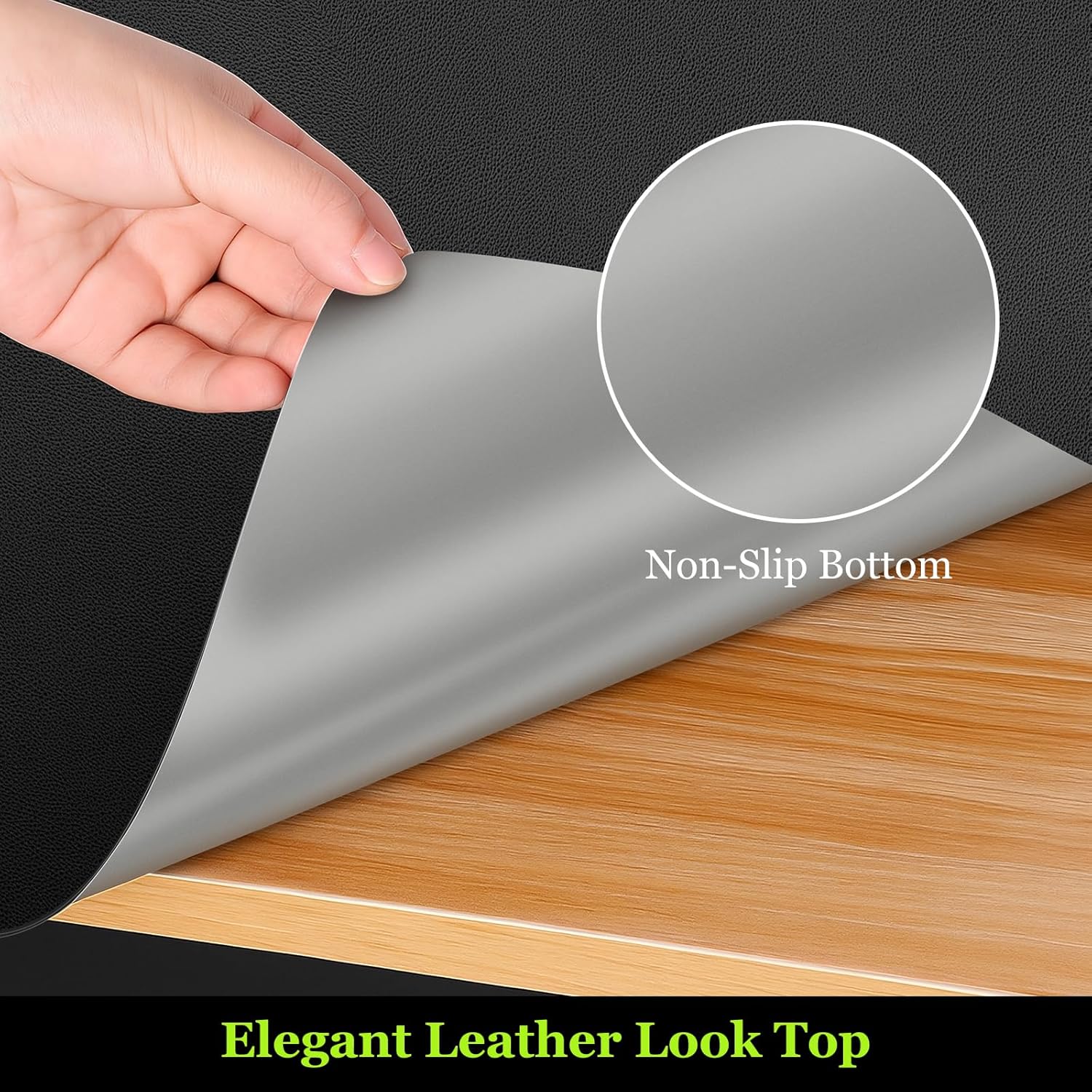 Warmstar Leather Table Cover 24 x48 Inch, 1.8MM Thick PVC Table Protector Waterproof, Desk Cover Protector Non-Slip Table Pad for Kitchen, Dresser, Gaming Desk,Dining Room Table