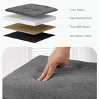 Sweetcrispy 30in Foldable Storage Ottoman Bench, End of Bed Foot Rest Stools Ottoman Storage Chest with Padded Seat for Bedroom, Living Room, Holds up to 660 lb, Modern Grey