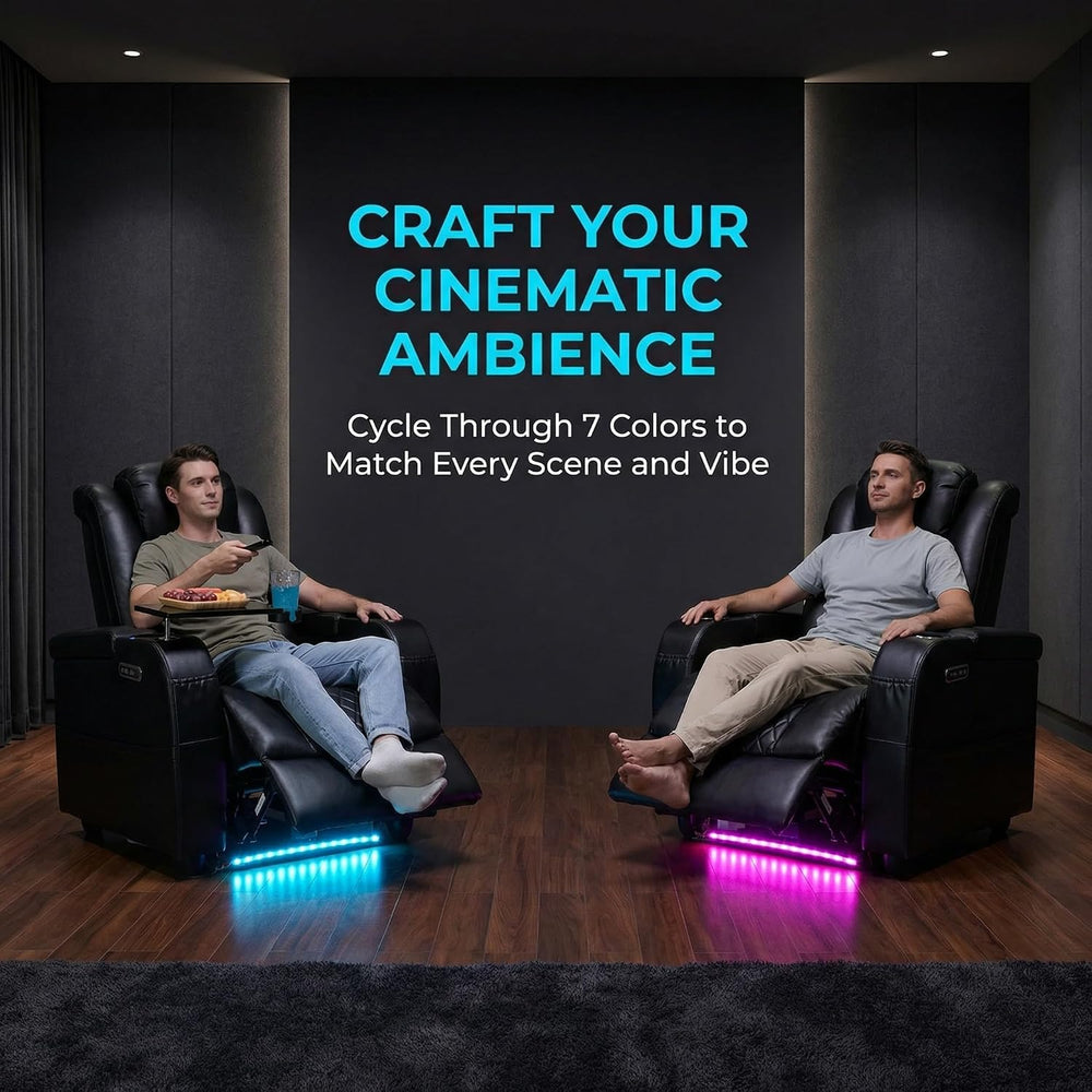 Airadlis Home Theater Seating Seats Dual Power Movie Theater Chairs Theater R...
