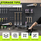 4 Pack Metal Pegboard Panels 24" x 12" Black Heavy Duty Steel Pegboard Wall Organizer, Garage Utility Tools Pegboard Storage System for Workbench, Shop, Shed Modular Peg Board Organizer Board Kit
