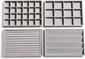 Frebeauty Stackable Velvet Jewelry Organizer Trays for Drawers Inserts Jewelry Storage Tray Display Case Earrings Bracelets Necklace Rings Accessories Trays for Women(Set of 4)(Grey).