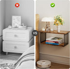 Floating Nightstand Set of 2, 2-Tier Floating Shelves Wall Mounted,Floating Bedside Table Wall Shelf,Display Wall Shelves for Bedroom,Living Room, Bathroom, Kitchen,Rustic Brown