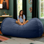 Jaxx Grand Lounger 7 Foot Bean Bag Sofa -Lush Velvet Navy