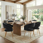 Black and Gold Velvet Dining Chairs, Modern Dining Room Chairs with Arms Set of 6 Upholstered Accent Chair Armchair with Barrel Back for Kitchen Living Room