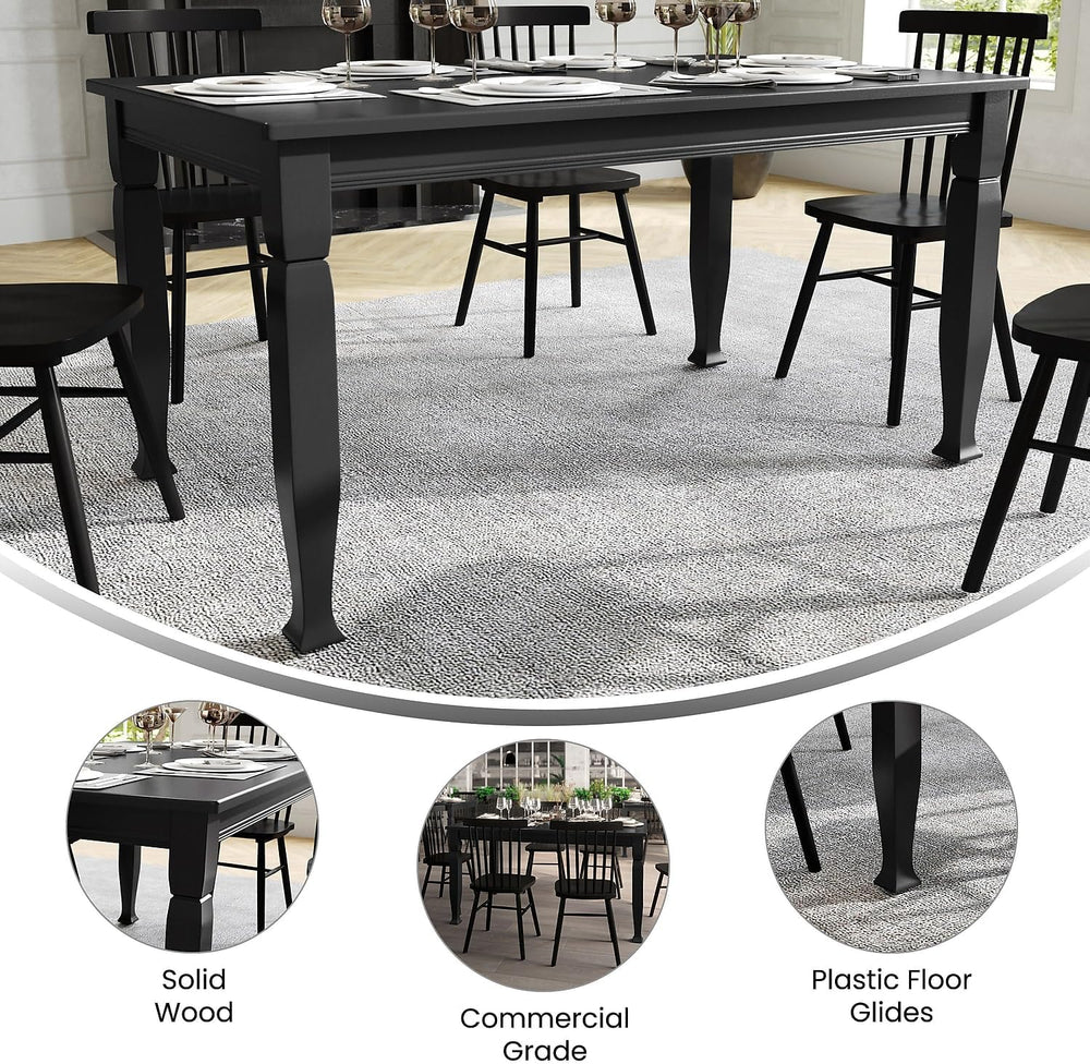 Flash Furniture Grace 60" Solid Wood Dining Table, Commercial Grade Heav...