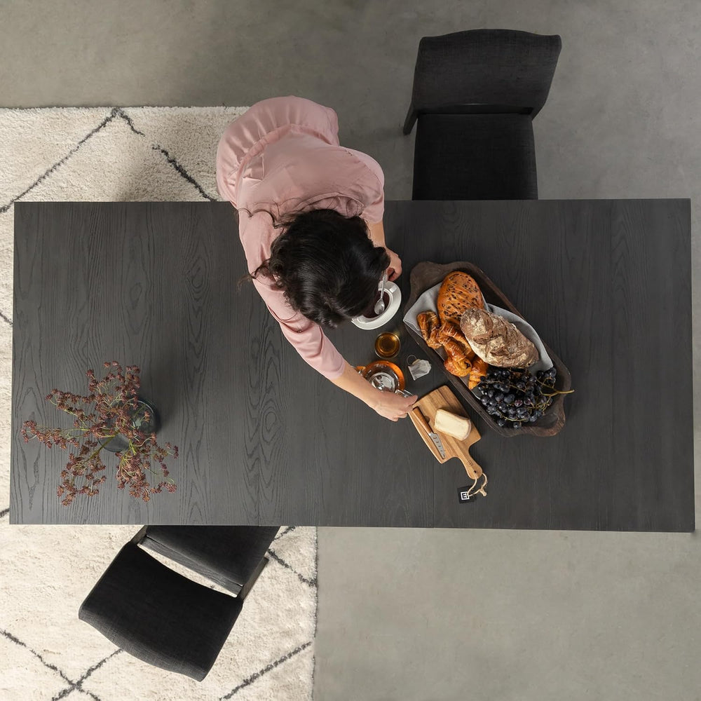 Transformer Table Solid Wood Extendable Dining Table, Black | Seats 2-12, Exp...