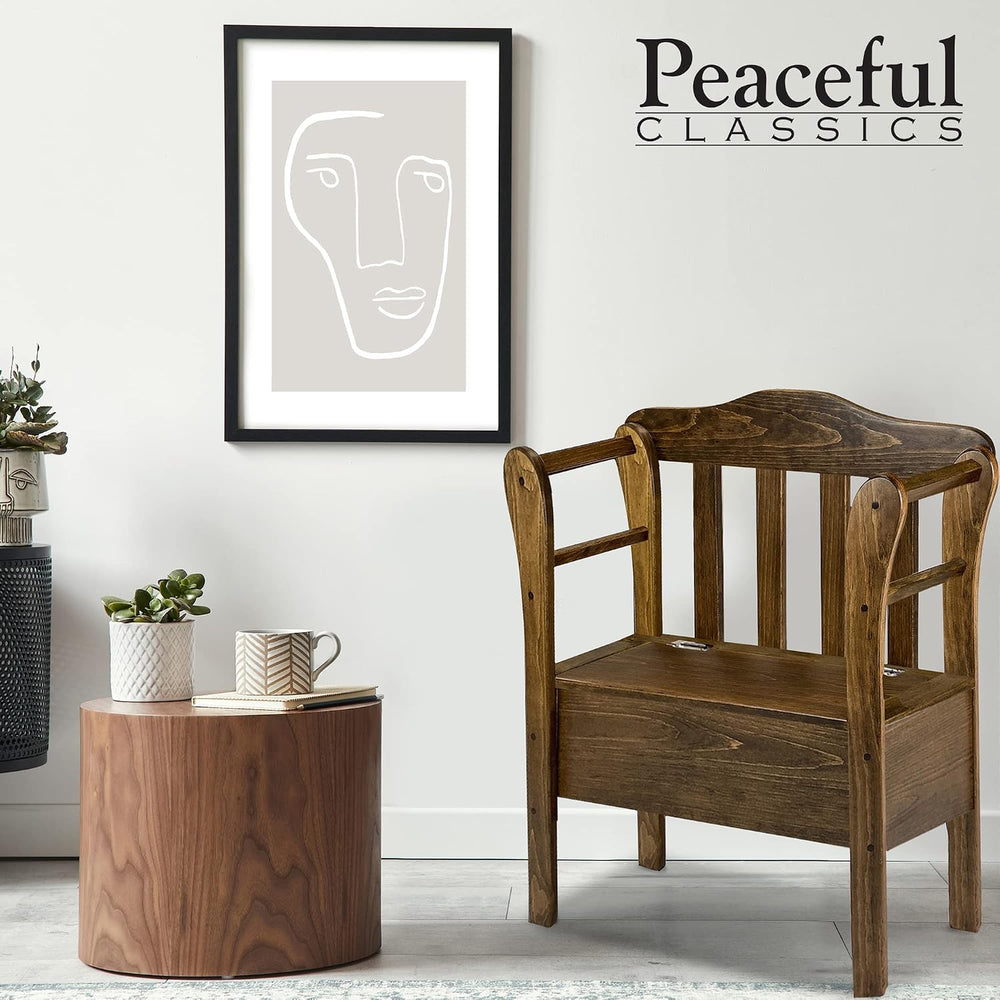 Peaceful Classics Bench with Storage - Small Wooden Storage Bench for Entrywa...