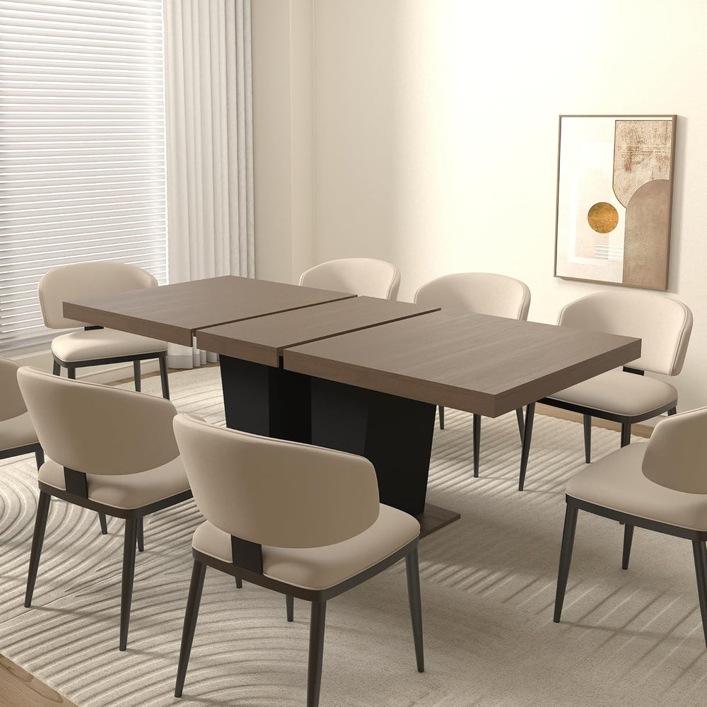 78.74" Extendable Dining Room Table for 4-10 People,Wooden Transformer K...