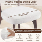 YOUNIKE Wooden Dining Chair, Chenille Fabric Upholstered Dining Room Chair Kitchen Side Chair, Farmhouse Dinner Chair with Solid Wood Legs for Kitchen Dining Vanity, Beige (Single Pack)
