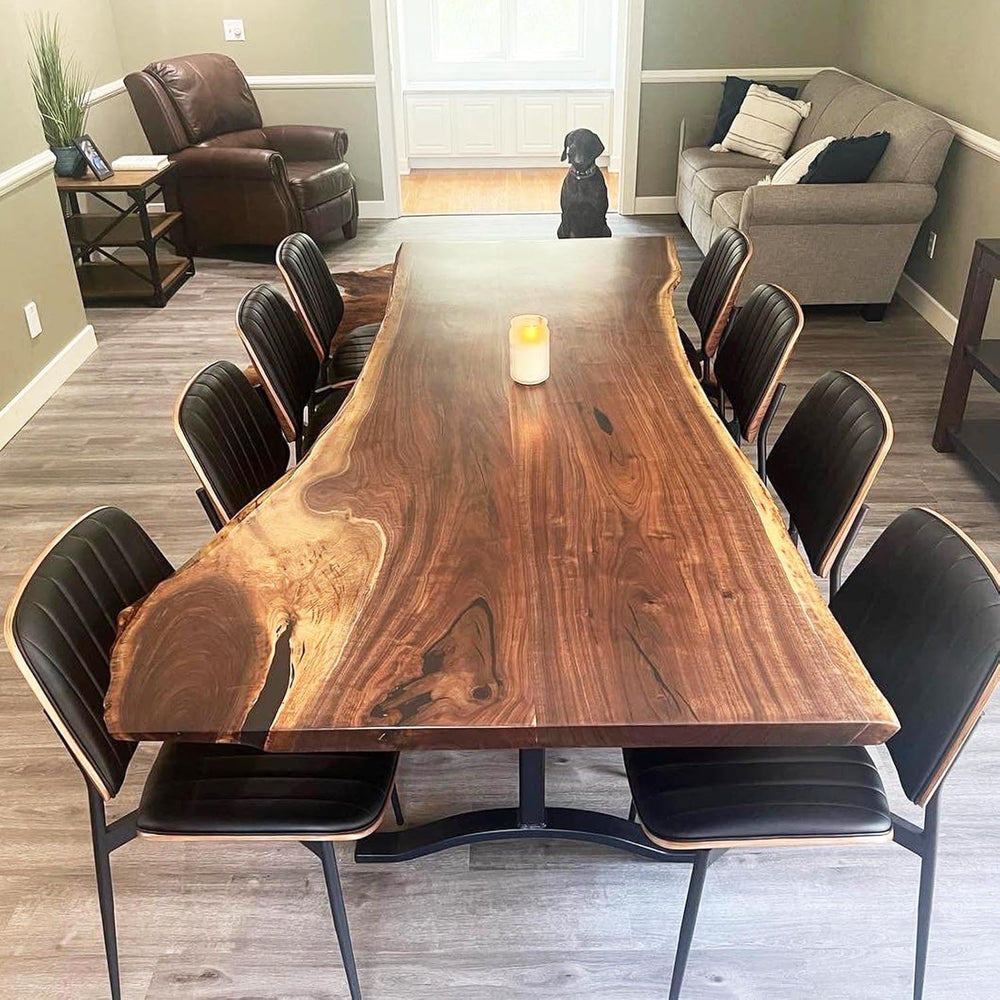 LUNLING Dining Chairs Set of 4 Mid Century Modern Retro Faux Leather Chair wi...