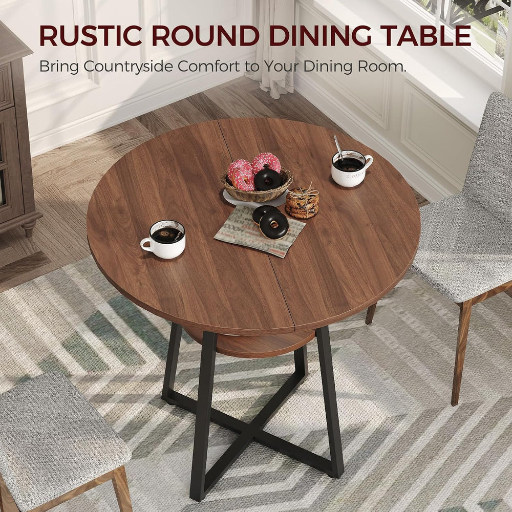 MAHANCRIS 31.5" Round Dining Table for 2-4, Farmhouse Kitchen Table with...