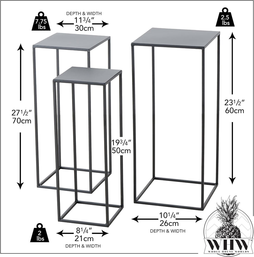 WHW Whole House Worlds Modernist Accent Tables, Set of 3, Nesting Stands, Sli...