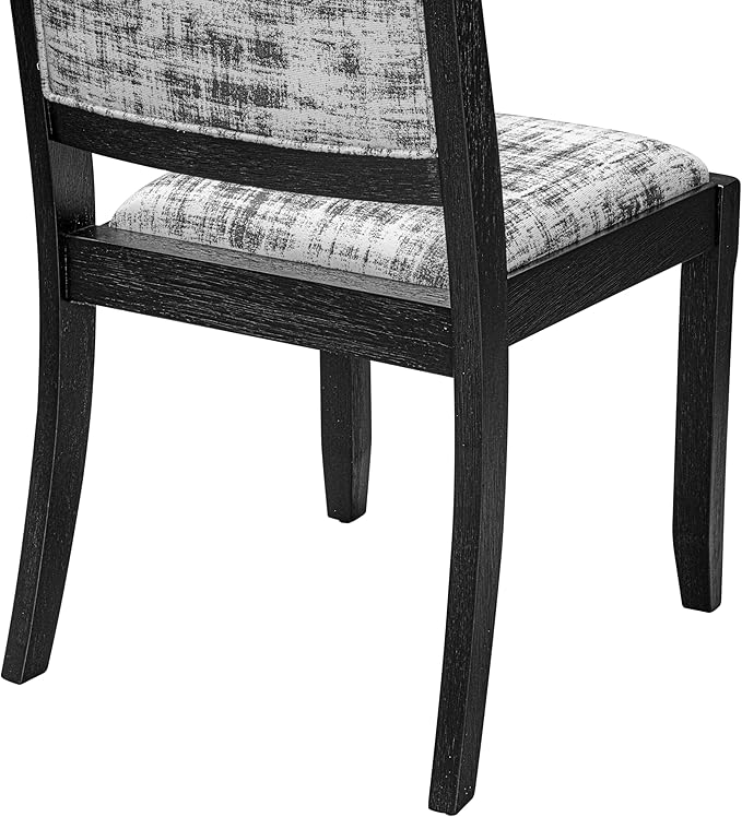 X02X2-206-30 5-pc Dining Room Table Set a Rectangular Kitchen Table and 2 Benches and 2 Wire Brushed Black Polyester Stackable Chairs, 39x120 Inch, Wire Brushed Black