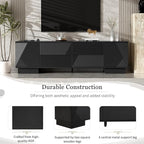 Merax 70.8 inch Modern TV Stand for TVs up to 75 Inches, Entertainment Center with Storage Cabinets & 4 Drawers, Minimalist Media Console with Metal Center Leg & Anti-Tip Device for Living Room, Black