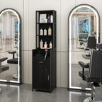 BARBsocial Reusable Salon Station for Hair Stylist, Barber Station with 3 Hot Tool Holders & Hair Storage with Shelves - Salon, Spa Furniture - Black