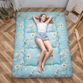 MAXYOYO Japanese Floor Mattress Futon Mattress, 4" Thicken Tatami Mat Sleeping Pad Foldable Roll Up Mat Boys Girls Dormitory Pad Kids Floor Lounger Pillow Bed, Charcoal Grey, Queen Size