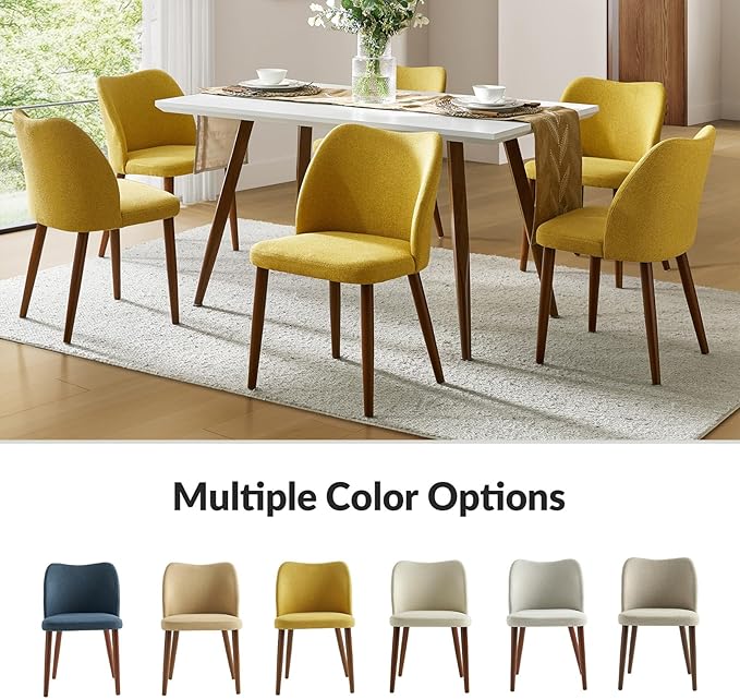 Dining Chairs Set of 6, Upholstered Kitchen Dining Room Chair Set Morden Acce...