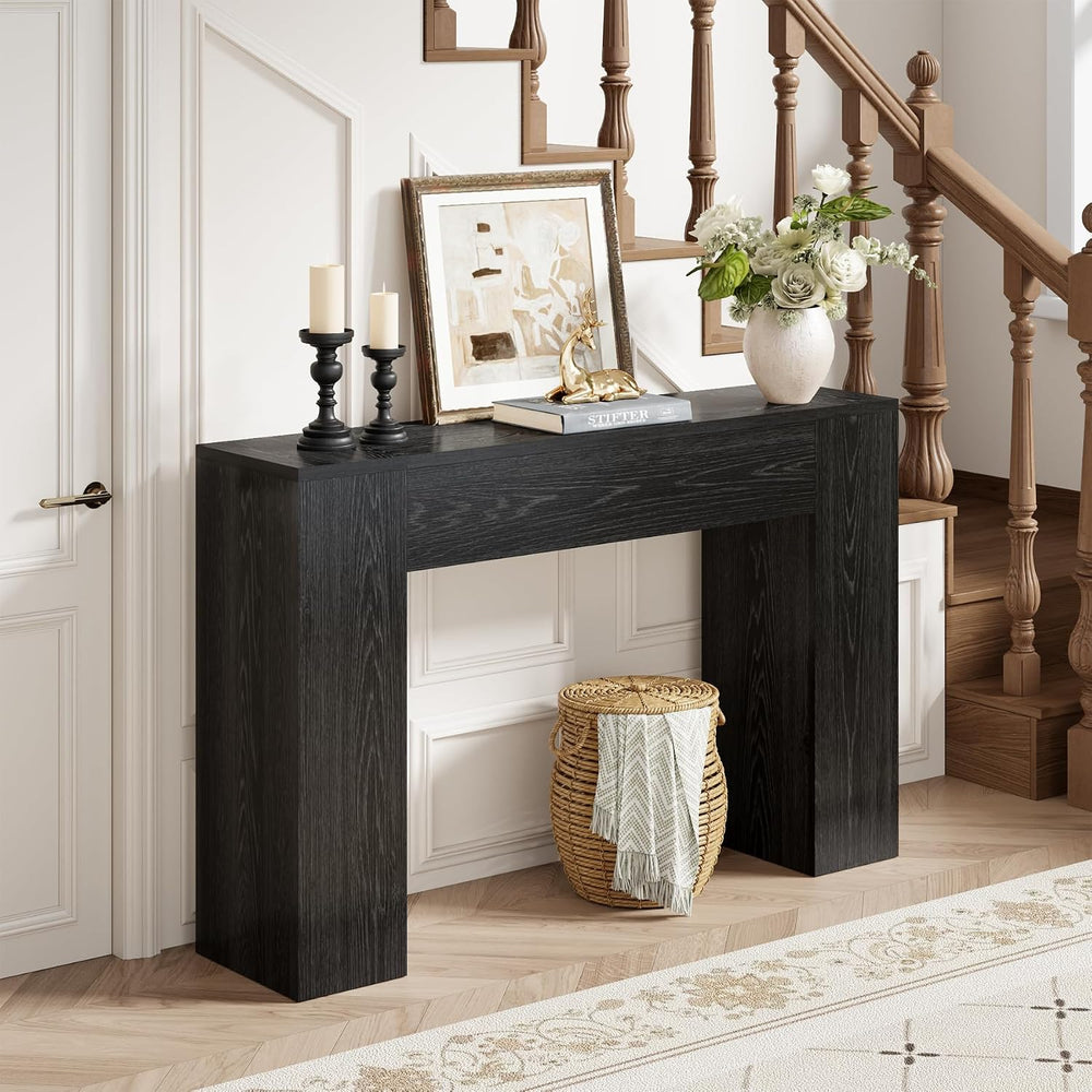 Epecoya Black 43-Inch Wood Console Table for Entryway Living Room