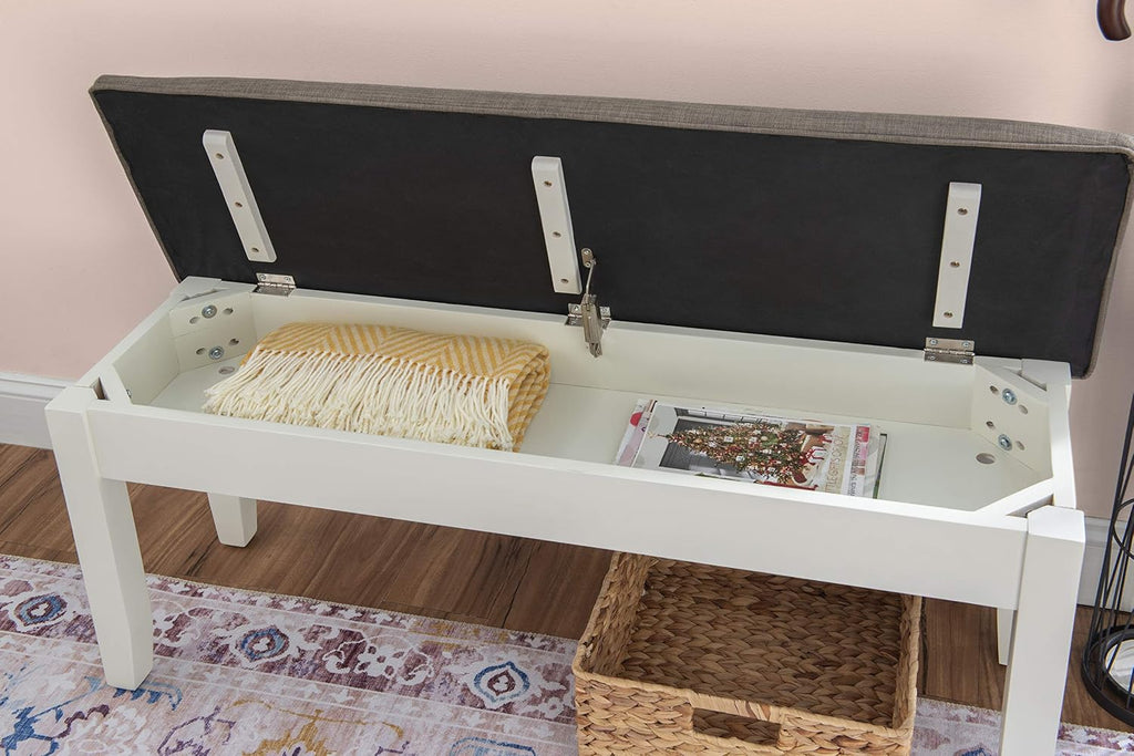 Powell Furniture Jane Storage, Antique White Dining Bench,