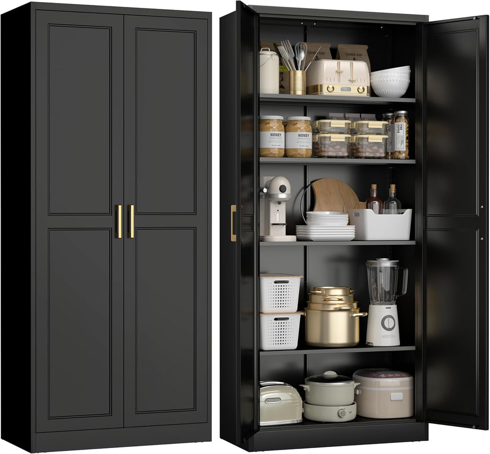 UNICOLY 71" Kitchen Pantry Cabinet, Pantry Storage Cabinet with Doors an...