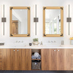 Bathroom Mirror for Wall with Wooden Frame, 36"x24" Solid Wood Vanity Mirror for Farmhouse, Bathroom, Bedroom Decor, Vertical or Horizontal Hanging(Natural)