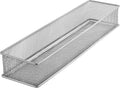YBM HOME Silver Mesh Drawer Cabinet and or Shelf Organizer Bins, School Supply Holder Office Desktop Organizer Basket (24, 3x15x2 Inch)