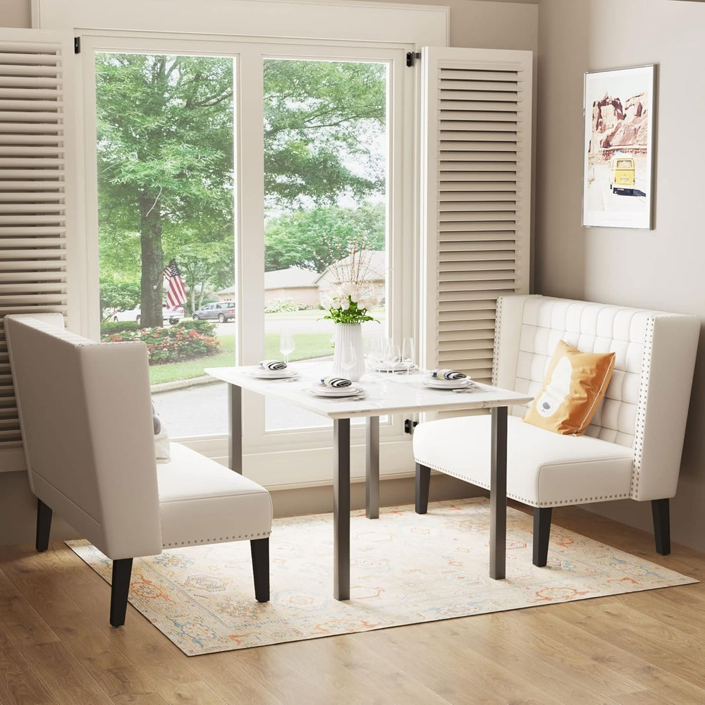 Andeworld Modern Loveseat Settee Bench Sofa Couch, Upholstered Banquette Dini...