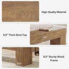 Tribesigns 47'' Wooden Entryway Bench, Farmhouse Entry Bench Seat, Indoor End of Bed Bench with Storage Capability for Living Room, Bedroom, Hallway, Easy Assembly, Natural Brown