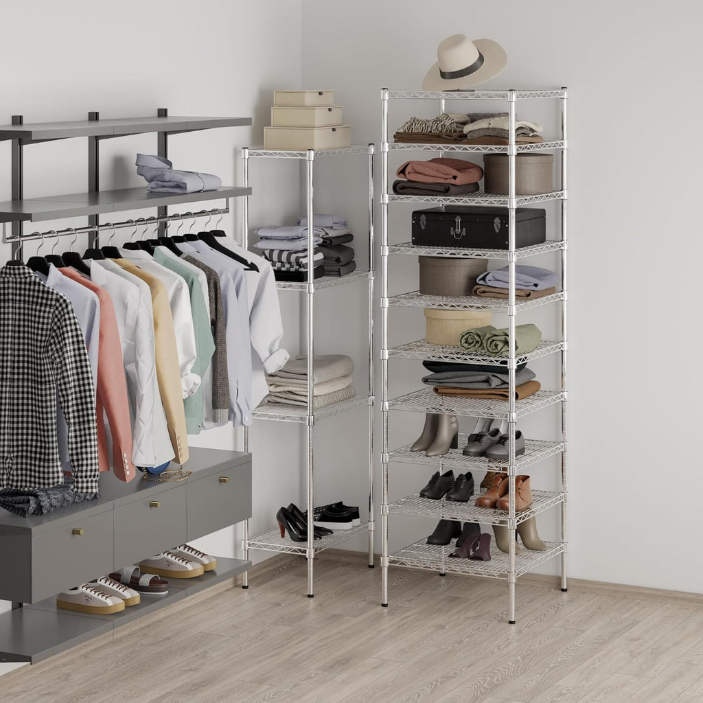 24" Deep x 24" Wide x 86" Height Wire Shelving Kit | 10-Tier | NSF Commercial Storage Rack Unit