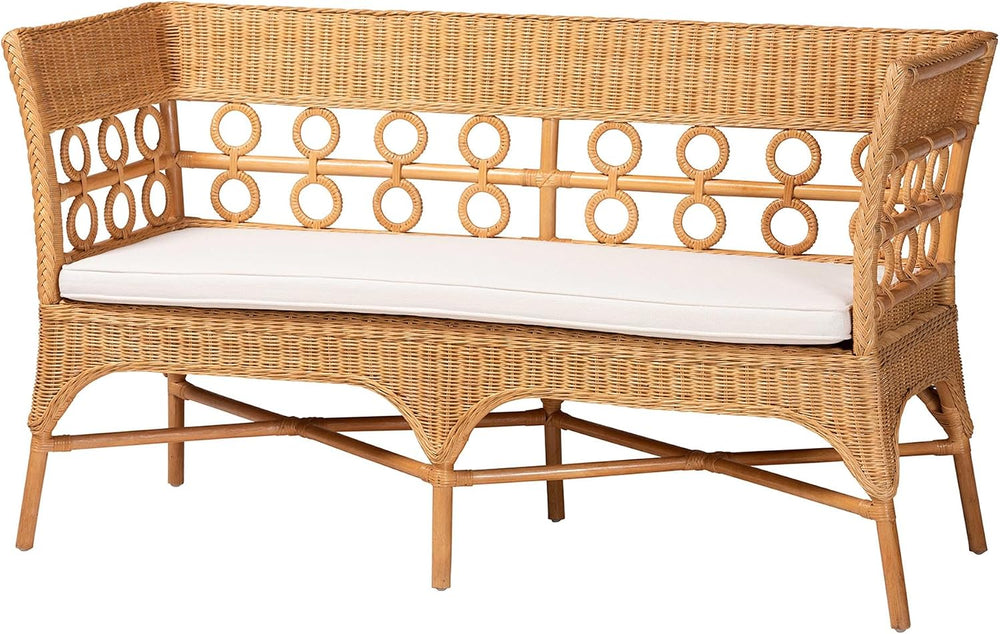 Bali & pari Oxford Natural Rattan Furniture with Braided Edges and emblis...