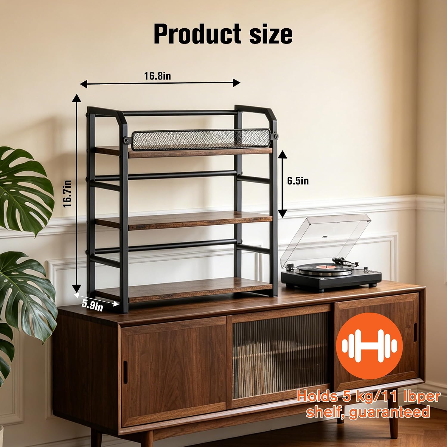 3-Tier CD Rack, Storage and Display Organizer, Compact Space-Saving Holder for Home, Office, or Bedroom, Durable Metal Construction, Holds 114 CDs