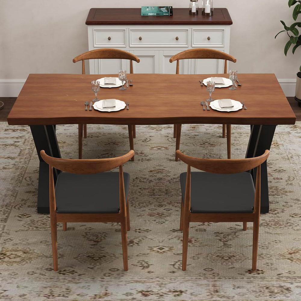 tiedingding 47" Solid Wood Dining Table, Rectangular Kitchen Table with ...