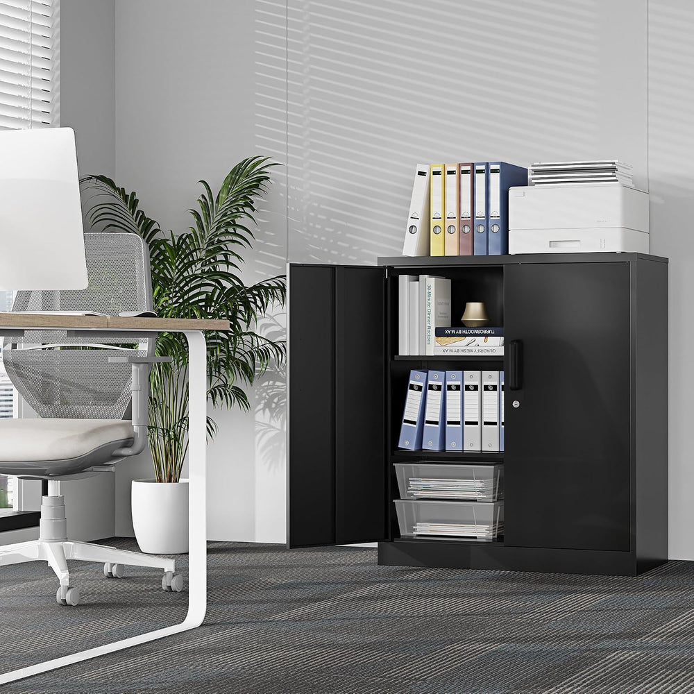 Metal Storage Cabinet, Garage Storage Cabinet with Locking Doors and Adjustab...