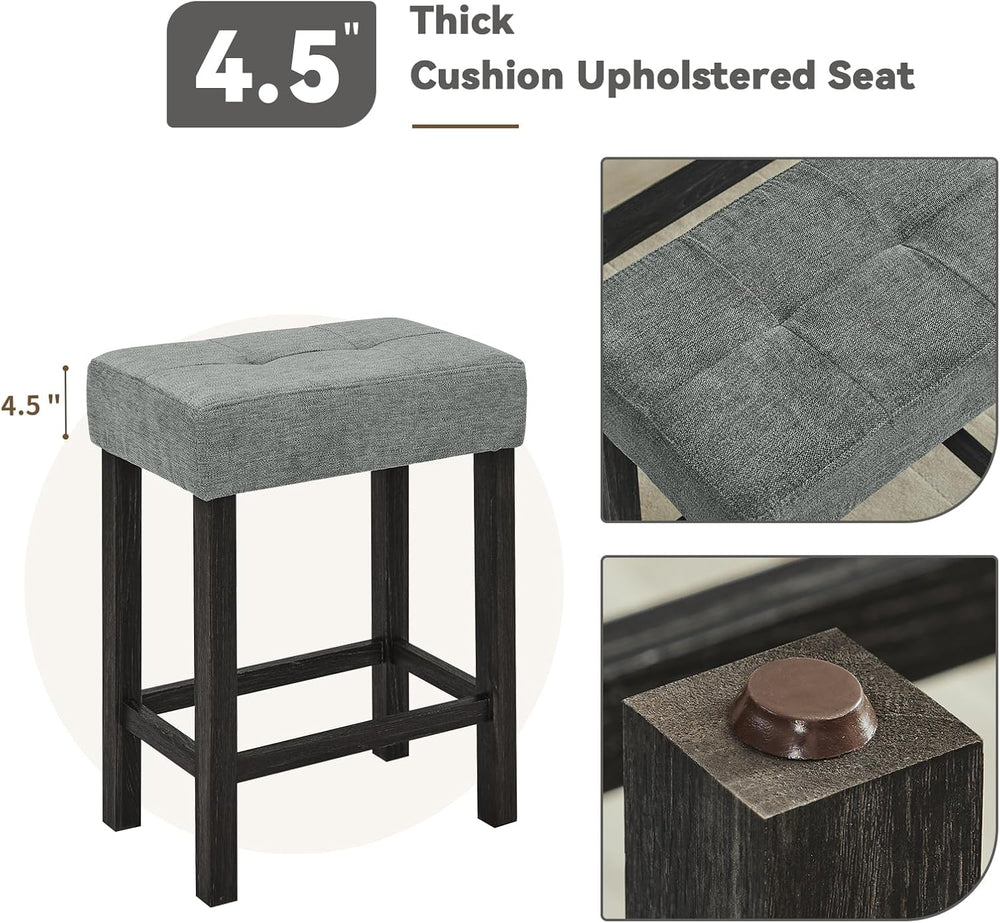 59" Industrial 4 Piece Bar Table Set with Built-in Power Outlet, Behind ...