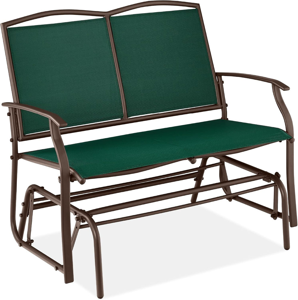Best Choice Products 2-Person Outdoor Patio Swing Glider Steel Bench Loveseat...