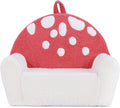 Costzon Kids Couch, Comfy Toddler Soft Sofa Chair with Fleece Fabric Cover, Kids Furniture for Playroom, Children Reading Armchair for Boys & Girls Gifts Aged 3+ (Medial,Red Mushroom)
