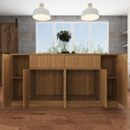 Bobve 74.8" Large Kitchen Island with Storage,Farmhouse Island Table for Kitchen,Wooden Island,Stationary Featuring 2 Drawers and 6 Closed Storage Compartment