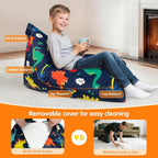 Lukeight Dinosaur Bean Bag Chair for Kids Teens Adults, Memory Foam Bean Bag Sofa with Removable Cover, Cozy Beanbag Chair for Living Room, Lazy Sofa for Gaming and Reading, Large