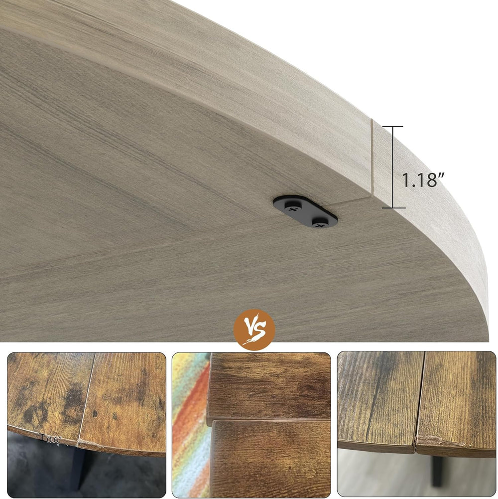 GarveeHome 47" Round Dining Table for 4-6 People, Dining Room Table with...