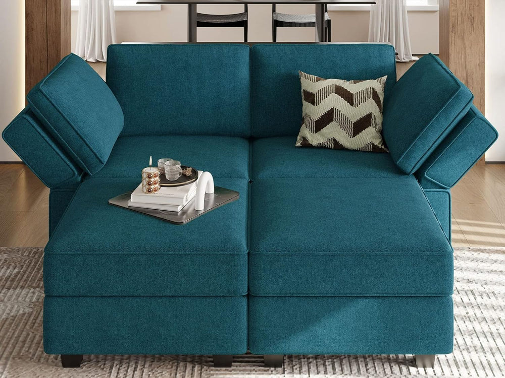 Bellfin Modular Sectional Sleeper Sofa Convertible Sofas with Storage Ottoman...