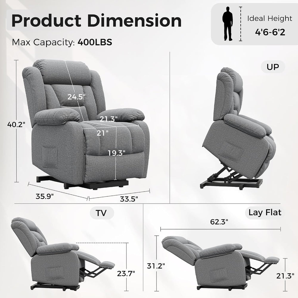 Amopatio Power Lift Recliner Chairs for Elderly Upgraded Living Room Reclinin...