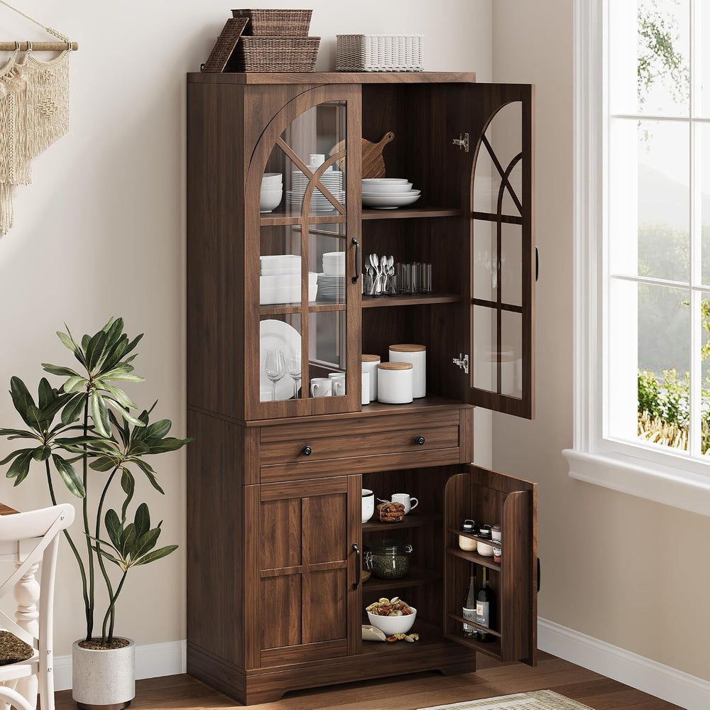 IDEALHOUSE 71.9" Tall Storage Cabinet with 30mm Thickened Board, Tempere...