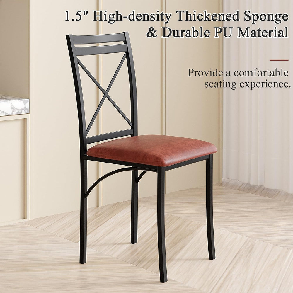 VECELO 5 Piece Dining Table Set for 4, Wood Grain Dinette with Chairs for Kit...