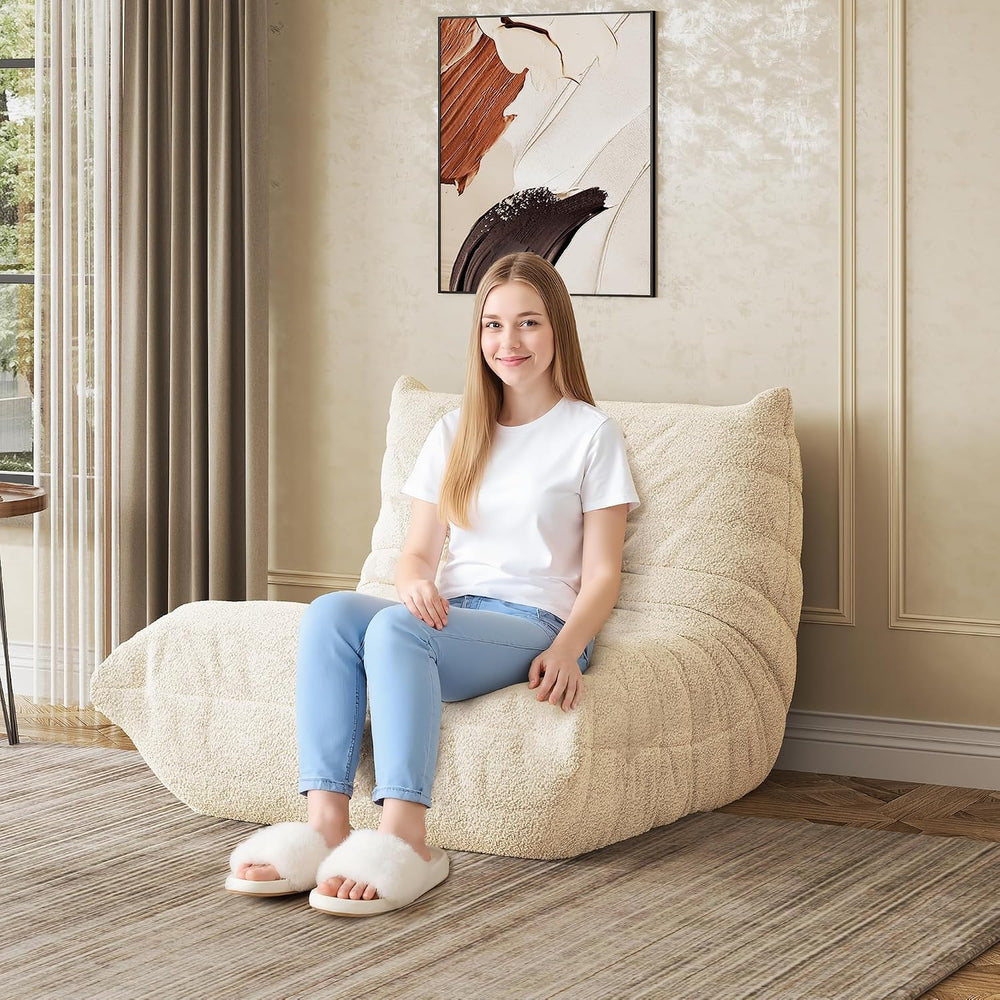 WLIVE Bean Bag Chair for Adults, Teddy Fleece Togo Chair, Giant, Memory Foam,...
