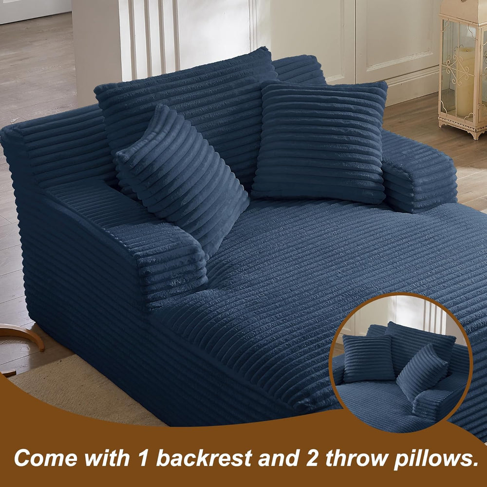 Oreada Oversized Floor Chaise Lounge Chair Indoor, 66" Corduroy Oversize...