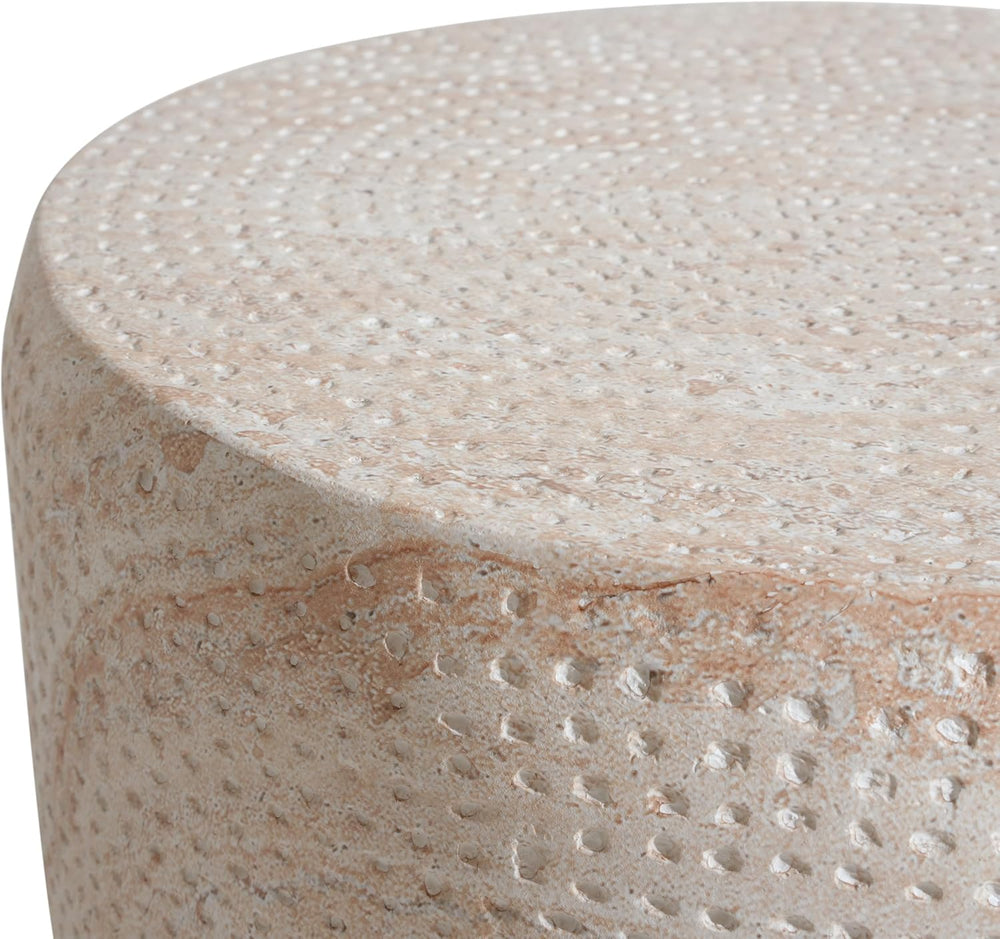 14" Lightweight Concrete Corner End Table, Retro End Table with Stable L...